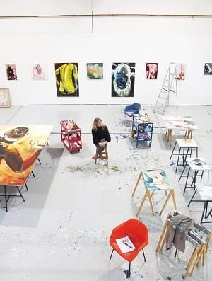 Image: Clare Woods in her studio
