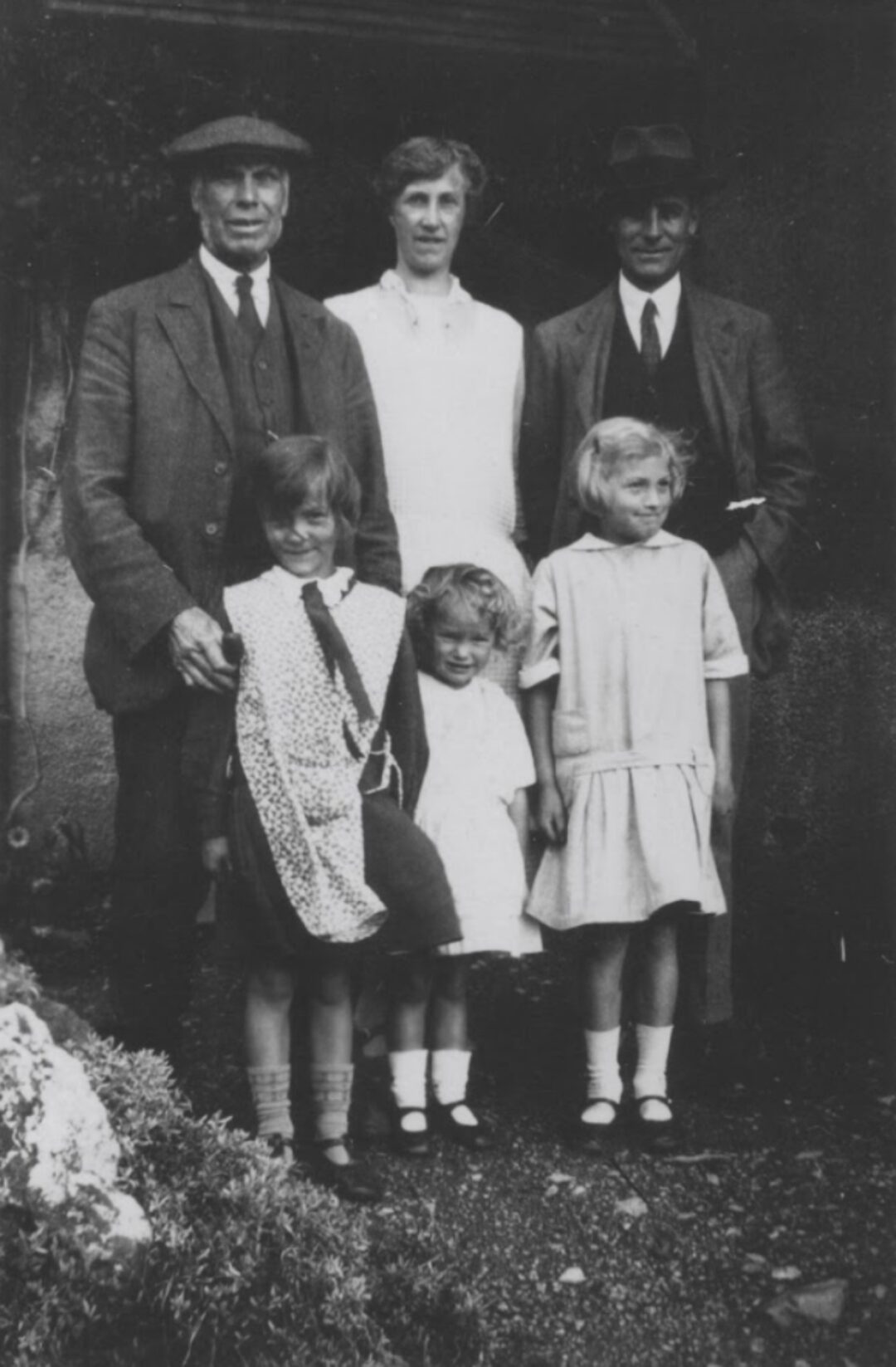 Christabell Bradbury Falconer husband Frank Claude Bradbury standing right with their daughters and Christabells father