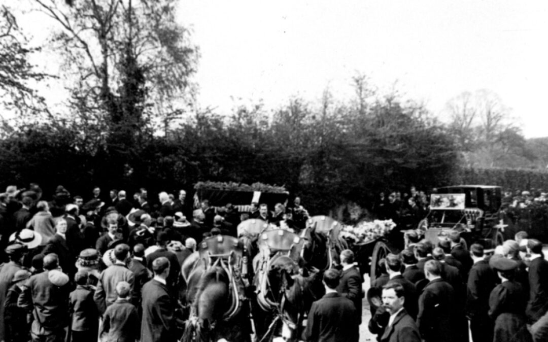 Fig 8 Teddy Portmans funeral cortege in Cheddon churchyard