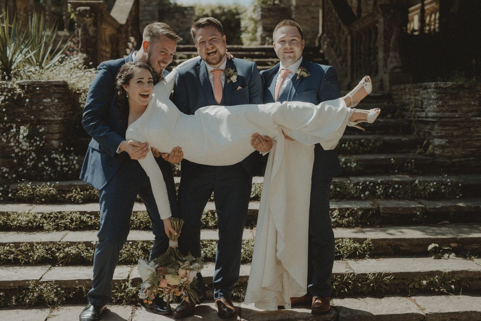 Be inspired by this couple's rustic Hestercombe real wedding, with an Orangery ceremony, rustic barn style reception and English garden flowers...