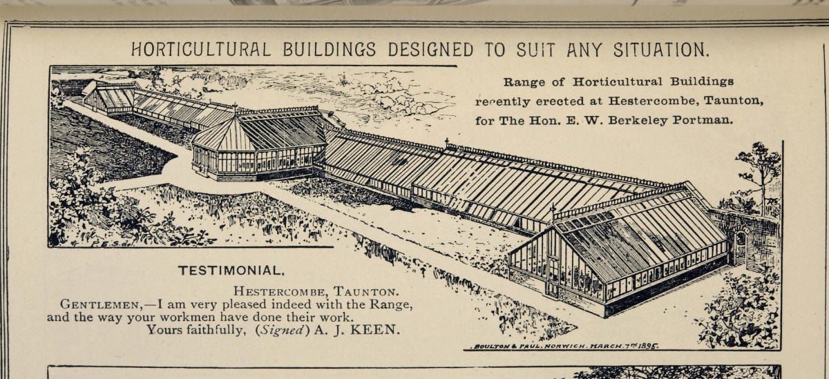 E. W. B. Portman’s new range of glasshouses at Hestercombe