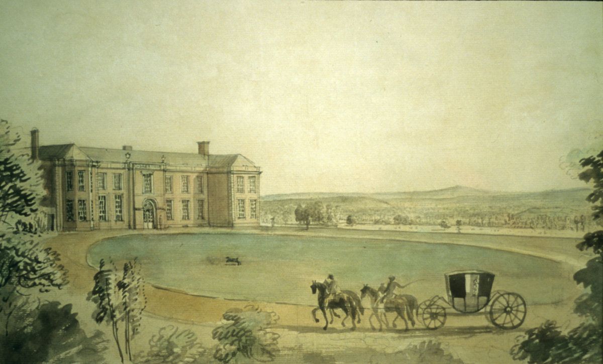From the Archives: the Hestercombe Estate in 1720; Fig. 4 -- John Bampfylde's Georgian House as painted by his son, Coplestone Warre Bampfylde c.1770.