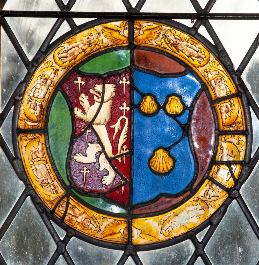 Fig. 4 -- The arms of Warre allied with Malet, Kingston St Mary church