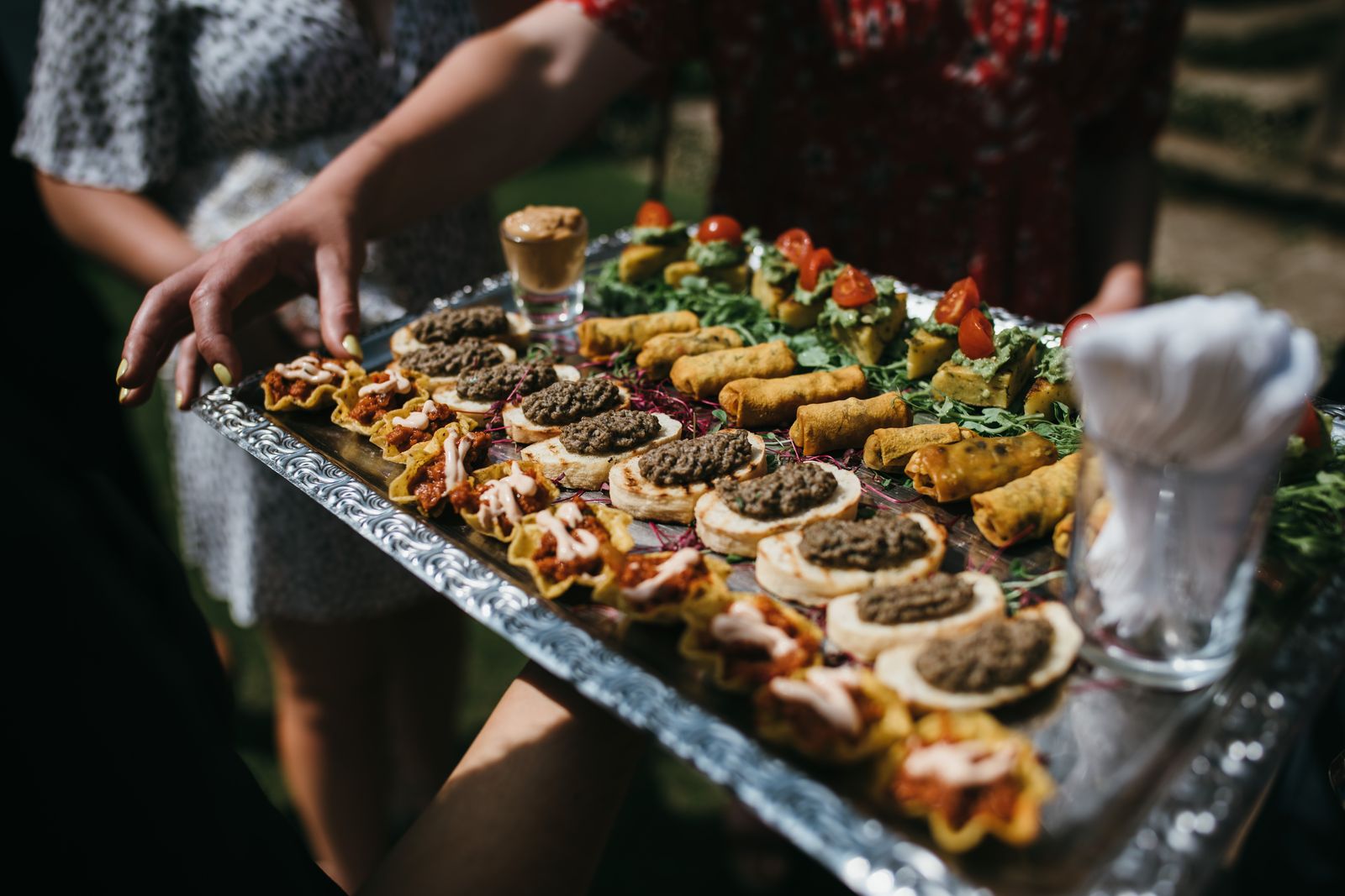 Boho vegan wedding food