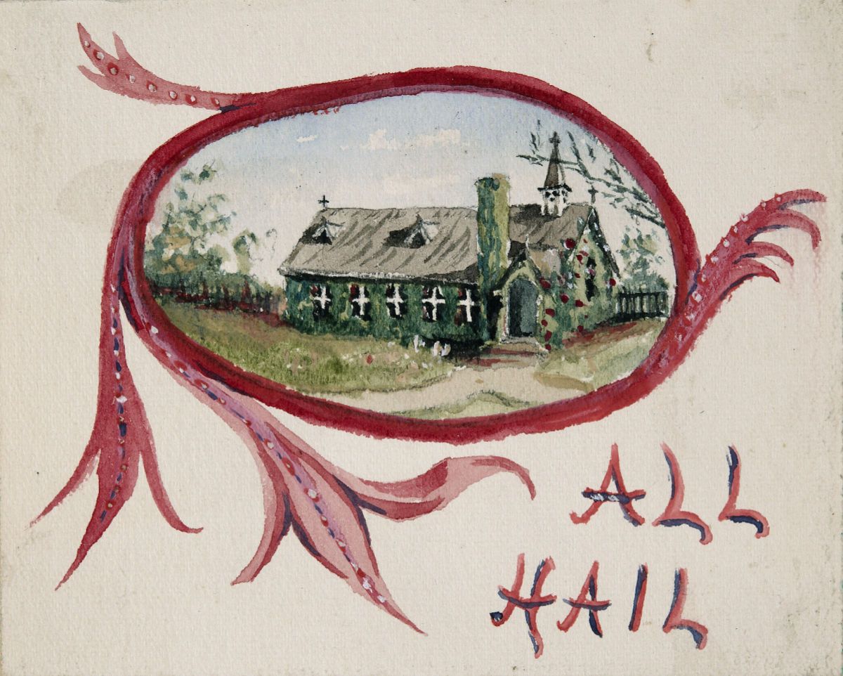 Fig. 6 Watercolour of c.1894 found in Mrs. Portman's prayer book - Hestercombe Archives