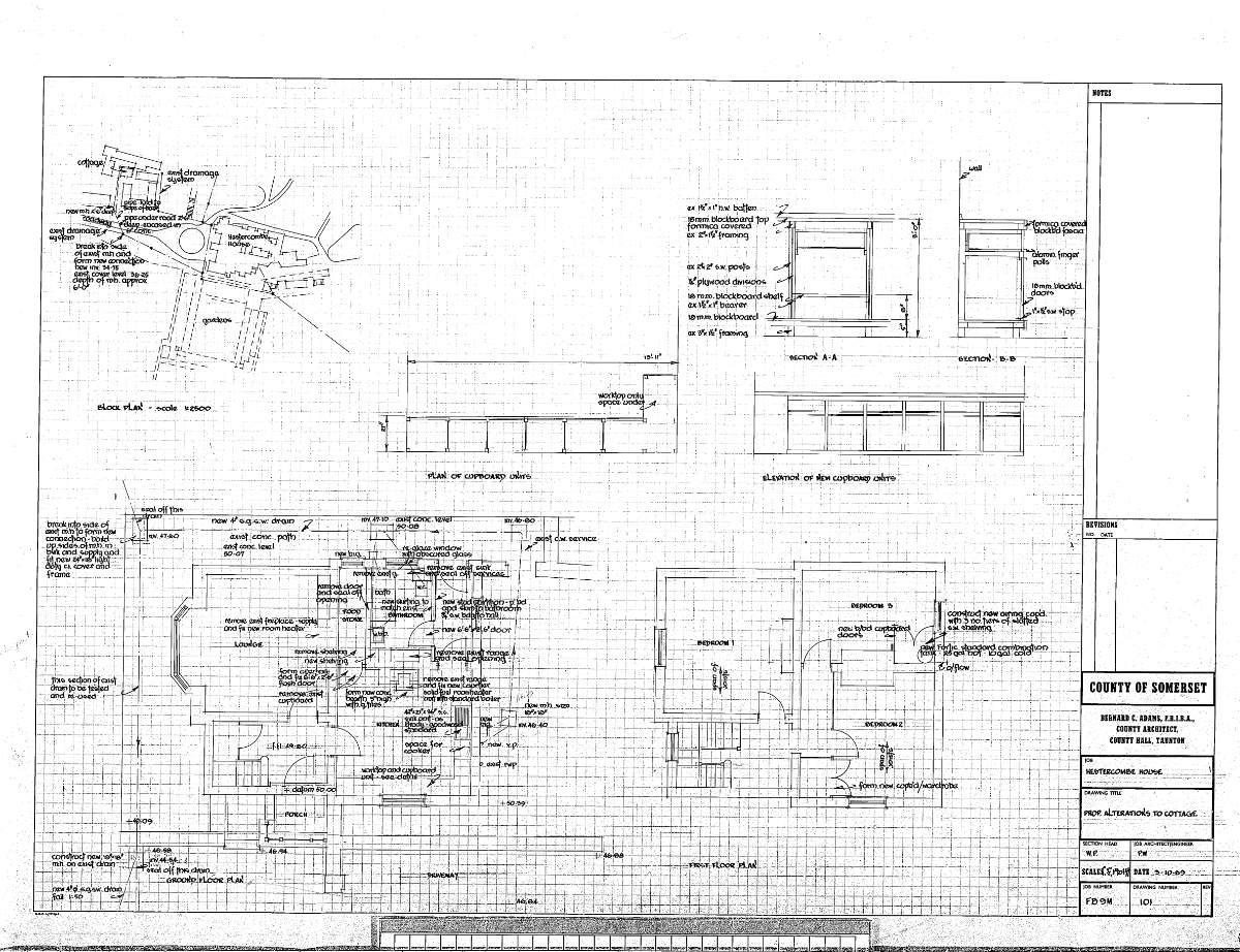 Fig. 12 Proposed Alterations to Chauffeur's Cottage, Oct 1969_somerset fire brigade-hestercombe