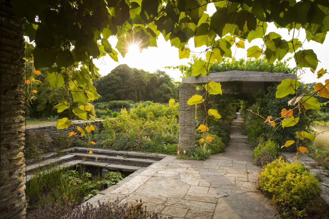 The peaceful pergola in the formal gardens at Hestercombe