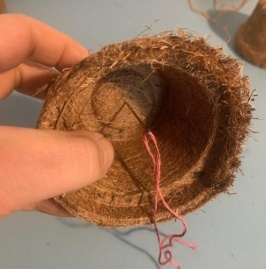 Coir pot bird feeder