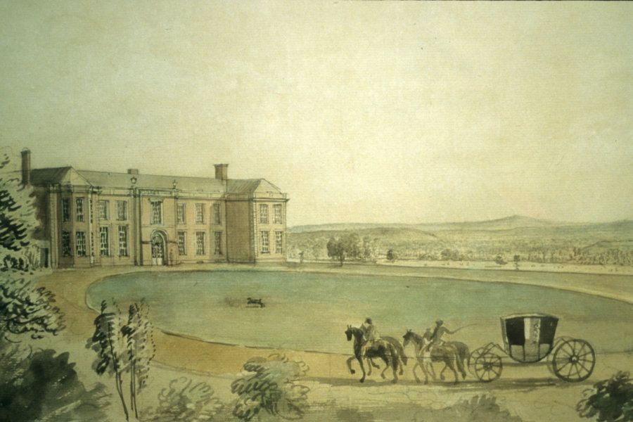 From the Archives: the Hestercombe Estate in 1720; Fig. 4 -- John Bampfylde's Georgian House as painted by his son, Coplestone Warre Bampfylde c.1770.